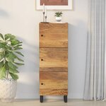 vidaXL Buffet avec 3 portes 40x33x110 cm bois massif manguier et fer