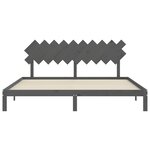 vidaXL Cadre de lit sans matelas gris 200x200 cm bois massif de pin