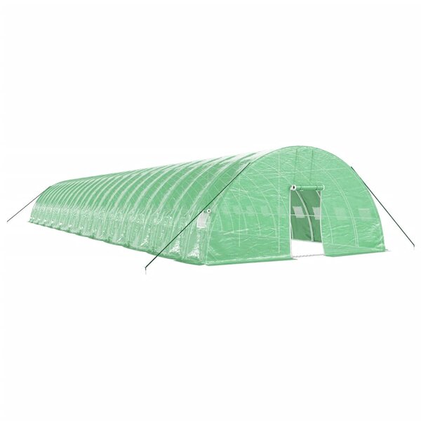 vidaXL Serre avec cadre en acier vert 144 m² 24x6x2 85 m