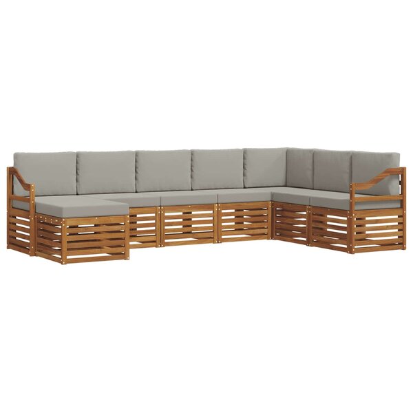 vidaXL Ensemble de canapés d'extérieur 8 Pièces Gris Naturel et Clair