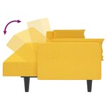 vidaXL Canapé-lit à 2 places avec deux oreillers jaune tissu
