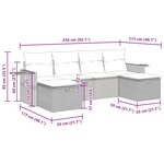 vidaXL Salon de jardin avec coussins 6 Pièces beige résine tressée