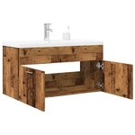 vidaXL Armoire lavabo de salle de bain avec bassin intégré vieux bois