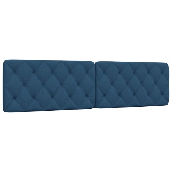 vidaXL Coussin de tête de lit bleu 200 cm tissu