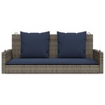 vidaXL Banc à bascule avec coussins Gris 119 x 56 x 48 cm Résine tressée