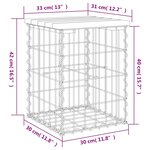 vidaXL Banc de jardin design de gabion 33x31x42 cm bois massif de pin