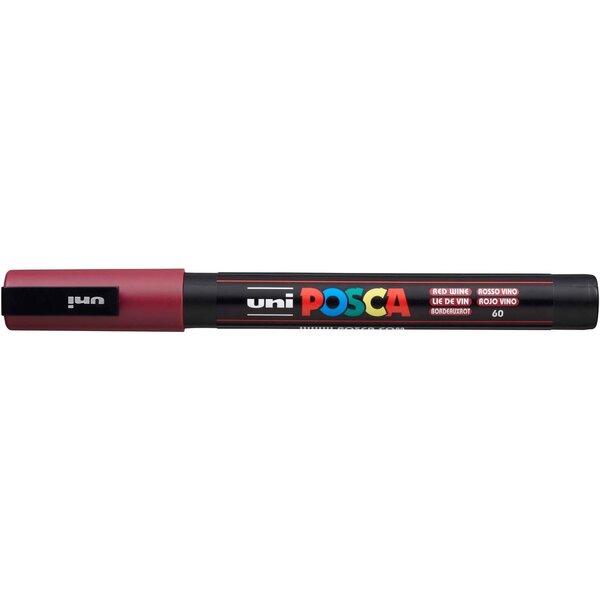 Marqueur pointe conique fine pc3m 0 9 - 1 3mm lie de vin x 12 POSCA