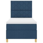 vidaXL Lit à ressorts avec Matelas & LED Bleu 100x200 cm Tissu