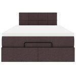 vidaXL Lit ottoman avec matelas marron foncé 120x200 cm tissu