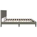 vidaXL Cadre de lit Gris clair 200 x 200 cm Tissu en velours côtelé