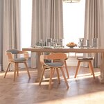 vidaXL Chaises de salle à manger 4 Pièces taupe bois courbé et tissu
