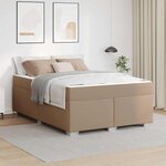 vidaXL Cadre de lit avec matelas Cappuccino 140 x 200 cm tissu