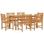 vidaXL Ensemble de salle à manger pour jardin 7 Pièces Marron