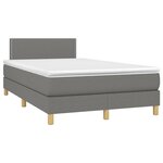 vidaXL Sommier à lattes de lit avec matelas gris foncé 120x190cm tissu