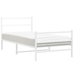 vidaXL Cadre de lit métal sans matelas et pied de lit blanc 107x203 cm