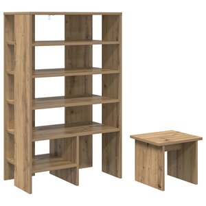 vidaXL Cabinet à chaussures 2 Pièces Chêne artisanal Bois d'ingénierie