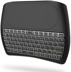 Ovegna d8 : mini clavier sans fil d8  sans fil 2.4ghz (qwerty)  rétro-éclairé (couleurs rvb)  touchpad - pour smart tv  raspberry 2/3  mini pc  htpc  console  ordinateur et android box