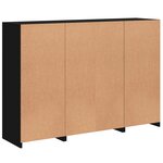 vidaXL Buffets avec lumières LED 3 Pièces noir bois d'ingénierie