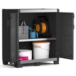 Keter Armoire de rangement basse Garage XL Noir et argenté 99 cm