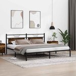 vidaXL Cadre de lit sans matelas chêne fumé 193x203 cm bois ingénierie