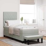 vidaXL Lit à ressorts avec matelas Gris clair 80 x 200 cm Velours