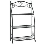 vidaXL Étagère à fleurs Noir 56x30x96 cm Acier