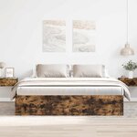 vidaXL Cadre de lit sans matelas chêne fumé 180x200 cm
