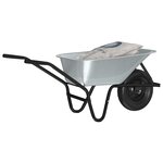 vidaXL Brouette Argent et noir 141 x 60 x 57 cm Acier