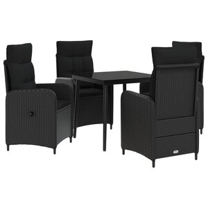vidaXL Ensemble de Tables Basses avec coussin avec oreiller 5 Pièces Noir