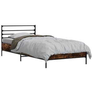 vidaXL Cadre de lit Chêne fumé 80 x 200 cm Bois d'ingénierie