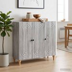 vidaXL Buffet Sonoma gris 89 x 34 5 x 80 cm Bois d'ingénierie