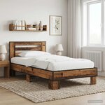 vidaXL Cadre de lit avec tête de lit Bois ancien 80 x 200 cm