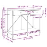 vidaXL Table console Chêne noir 100 x 39 x 78 5 cm Bois d'ingénierie