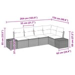 vidaXL Ensemble de canapé de jardin 5 Pièces Marron polyrotin
