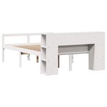 vidaXL Lit bibliothèque sans matelas blanc 160x200 cm bois pin massif