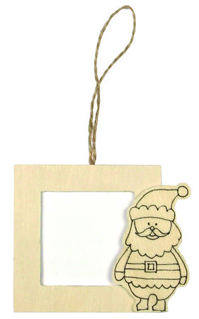 Cadre photo en bois Père Noël à colorier 8,5 cm - MegaCrea DIY