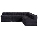 4 poufs modulaires vidaXL en tissu anthracite