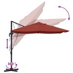 vidaXL Parasol Déporté Terracotta Polyester  Acier Grand