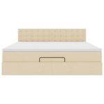 vidaXL Lit ottoman avec matelas et LED crème 180x200cm tissu