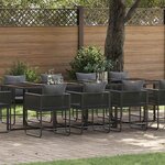 vidaXL Ensemble de salle à manger pour jardin 11 Pièces Noir Acier