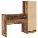 vidaXL Bureau avec rangement 2 Pièces Bois Ancien 90 x 40 x 76 cm