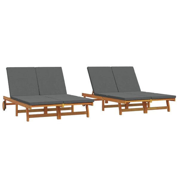 vidaXL Transat Marron 125 x 200 x 84 cm Bois d'Acacia Massif