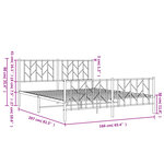 vidaXL Cadre de lit métal sans matelas et pied de lit blanc 160x200 cm