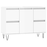 vidaXL Armoire de salle de bain blanc brillant 80x33x60 cm