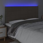 vidaXL Tête de lit à LED Taupe 180x5x118/128 cm Tissu