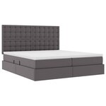 vidaXL Lit avec rangement et LED Gris 180 x 200 cm Simili cuir