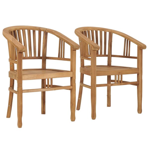 vidaXL Chaises de jardin lot de 2 Bois de teck solide