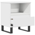 vidaXL Table de chevet Blanc 40x35x50 cm Bois d’ingénierie