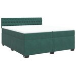 vidaXL Sommier à lattes de lit et matelas Vert foncé 200x200cm Velours