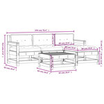 vidaXL Salon de jardin 5 Pièces avec coussins blanc bois massif